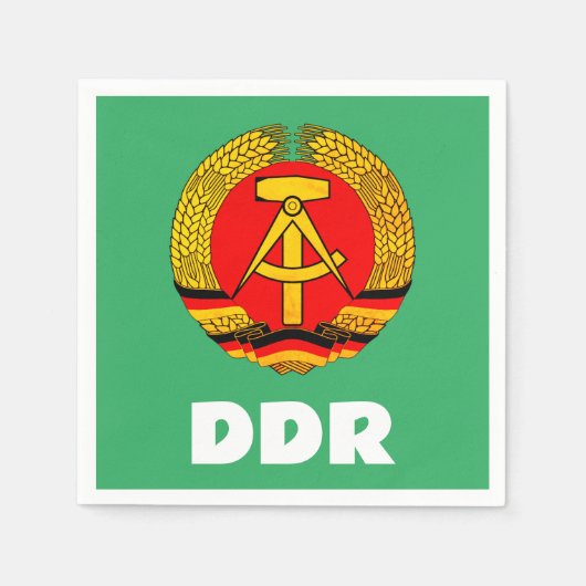 ドイツ民主共和国(DDR, GDR)東ドイツ スタンダードカクテルナプキン (正面)