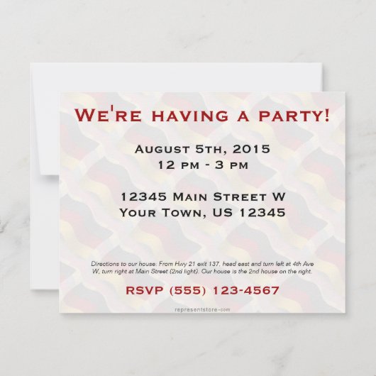 ドイツ波状旗 招待状 (裏面)