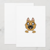 ドイツ牧羊犬ののぞき込みアニメーション 招待状 (正面/裏面)