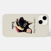 ドイツ牧羊犬の子犬イラスト モノグラム 犬好きな人へのプレゼント Case-Mate iPhoneケース (裏面 (横))