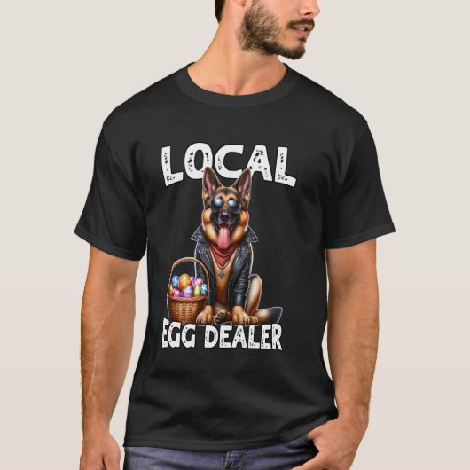 ドイツ牧羊犬 イースター ドイツ牧羊犬 ローカル エッグ D Tシャツ (正面)