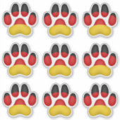 ドイツ犬の手のプリント9 シール (正面)