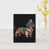 ドイツ犬ダッシュンドバイエルンウィーナーソーセージ_7 カード (黄色い花)