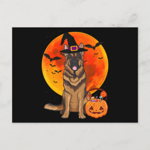 ドイツ犬 ハロウィン ジャーマンシェパード ジャックランタン ぽんぷきん インビテーションポストカード