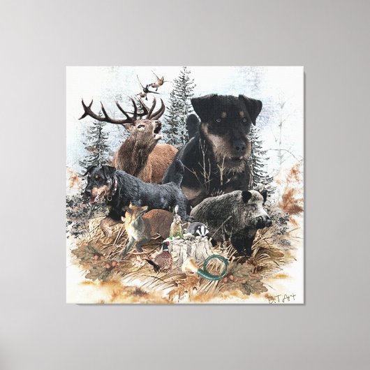 ドイツ狩りテリア（ジャグテリア） キャンバスプリント (正面)