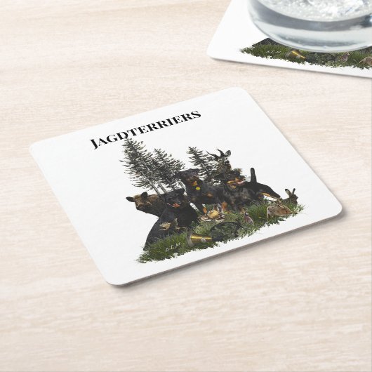 ドイツ狩りテリア（ジャグテリア） スクエアペーパーコースター (アングル)
