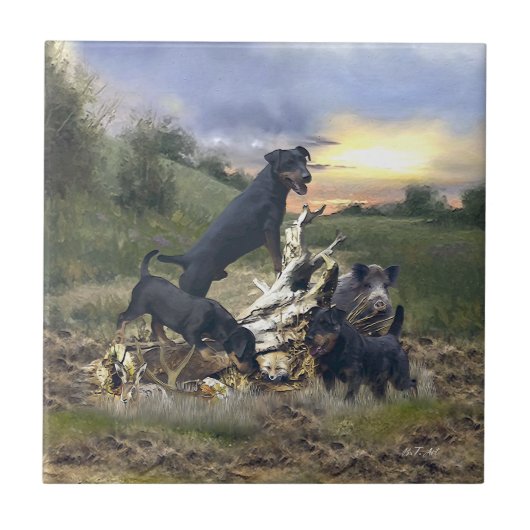 ドイツ狩りテリア（ジャグテリア） タイル (正面)