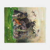 ドイツ狩りテリア（ジャグテリア） フリースブランケット (正面(横))