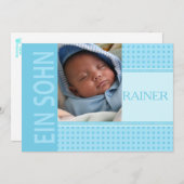 ドイツ男の赤ちゃん誕生のお知らせ 案内状 (正面/裏面)