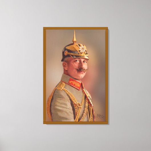 ドイツ皇帝Kaiser Wilhelm II、署名あり キャンバスプリント (正面)