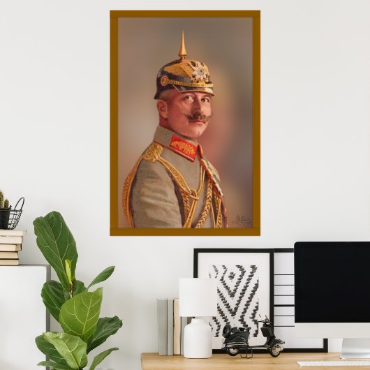 ドイツ皇帝Kaiser Wilhelm II、署名あり ポスター (ホームオフィス)