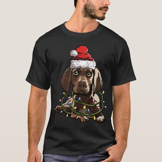 ドイツ短冊ポインタSanta Christmas Tree Li Tシャツ (正面)