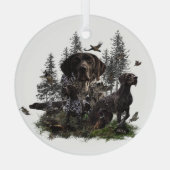 ドイツ短剣ポインター(GSP)ガラスの装飾 ガラスオーナメント (裏面)