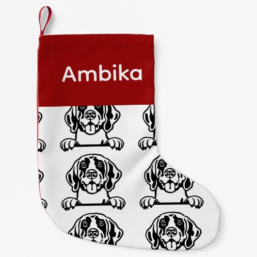 ドイツ短剣ポインタ犬のソックスカスタマイズは スモールクリスマスストッキング (正面)