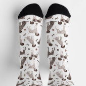 ドイツ短剣ポインタ犬の骨とポープリント ソックス (上部)