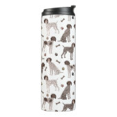 ドイツ短剣ポインタ犬の骨とポープリント  タンブラー (回転左)