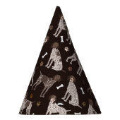 ドイツ短剣ポインタ犬の骨とポープリント パーティーハット (右)