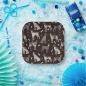 ドイツ短剣ポインタ犬の骨とポープリント ペーパープレート (パーティー)