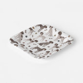 ドイツ短剣ポインタ犬の骨とポープリント ペーパープレート (傾斜あり)