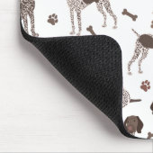 ドイツ短剣ポインタ犬の骨とポープリント マウスパッド (コーナー)