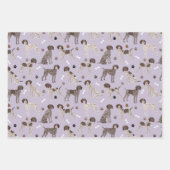 ドイツ短剣ポインタ犬の骨とポープリント ラッピングペーパーシート (正面3)