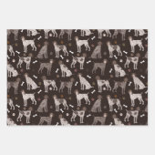 ドイツ短剣ポインタ犬の骨とポープリント ラッピングペーパーシート (正面)