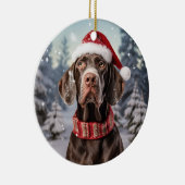 ドイツ短剣ポインタ犬クリスマスキープサケ セラミックオーナメント (右)
