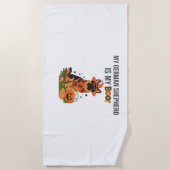 ドイツ短剣ポインタ犬 – Halloween Moon Si ビーチタオル (正面)