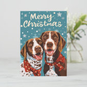 ドイツ短剣ポインタ・メリークリスマス シーズンカード (スタンド正面)