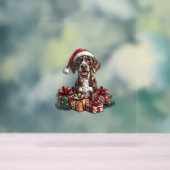 ドイツ短剣ポインタSanta Hat Christmas GSP アクリルサイン (ニュートラル)