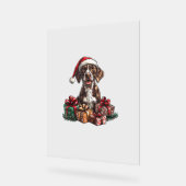 ドイツ短剣ポインタSanta Hat Christmas GSP アクリルサイン (傾斜)