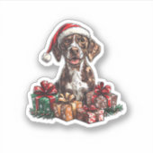 ドイツ短剣ポインタSanta Hat Christmas GSP シール (正面)