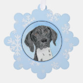 ドイツ短剣絵画ポインタ – Dog Art オーナメントカード (正面)