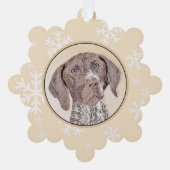 ドイツ短剣絵画ポインタ – Dog Art オーナメントカード (正面)