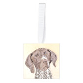 ドイツ短剣絵画ポインタ – Dog Art キューブオーナメント (正面)