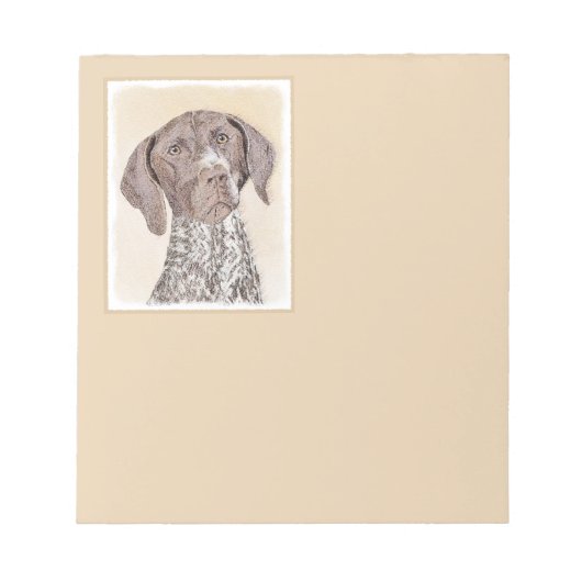 ドイツ短剣絵画ポインタ – Dog Art ノートパッド (正面)