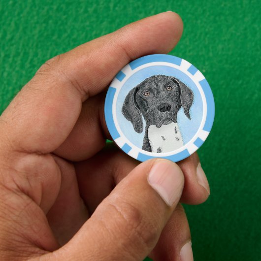 ドイツ短剣絵画ポインタ – Dog Art ポーカーチップ (手)