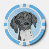 ドイツ短剣絵画ポインタ – Dog Art ポーカーチップ (正面)