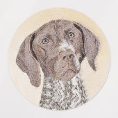 ドイツ短剣絵画ポインタ – Dog Art ラベル (デザイン2)