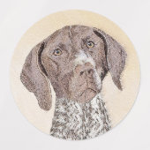 ドイツ短剣絵画ポインタ – Dog Art ラベル (デザイン1)