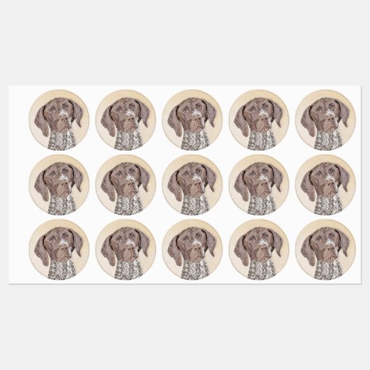 ドイツ短剣絵画ポインタ – Dog Art ラベル (シート)