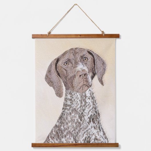 ドイツ短剣絵画ポインタ – Dog Art 吊り下げ型タペストリー (正面)