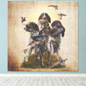 ドイツ短編ポインタータペストリーのポスター キャンバスプリント (インサイチュ (ウッドフロア))