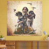 ドイツ短編ポインタータペストリーのポスター キャンバスプリント (インサイチュ (リビング))