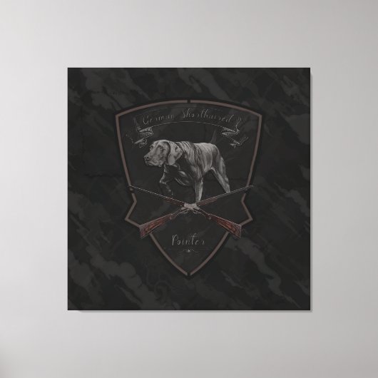 ドイツ短編ポインターテーペストリー キャンバスプリント (正面)