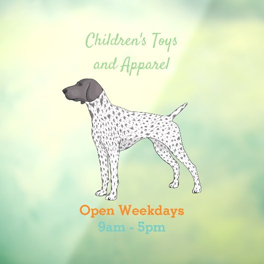 ドイツ短編ポインタ犬の漫画 ウィンドウサイン (シート3)