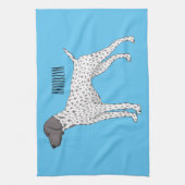 ドイツ短編ポインタ犬の漫画 キッチンタオル (縦)