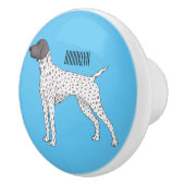 ドイツ短編ポインタ犬の漫画 セラミックノブ (右)