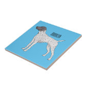 ドイツ短編ポインタ犬の漫画 タイル (側面)