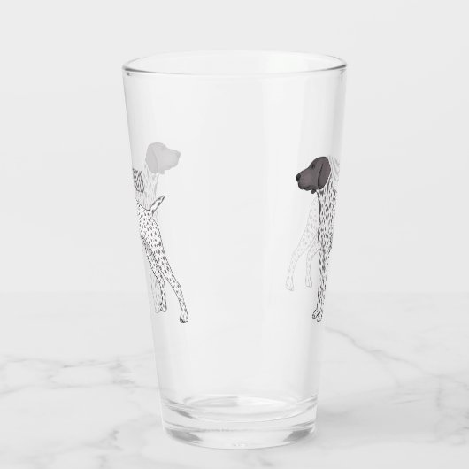 ドイツ短編ポインタ犬の漫画 タンブラーグラス (左)